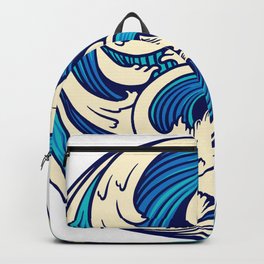 Summer beach wave apparel Backpack | Vacation, Ocean, Surfingparadise, Typographic, Vintage, Floral, Miamibeach, Apparel, Tropical, Summer 