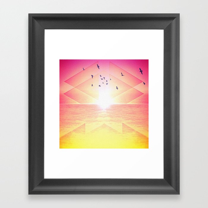 Geometric Sunrise Framed Art Print