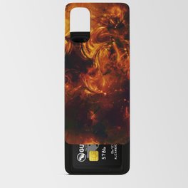 Molten Fire Burst Flames Black and Orange Abstract Artwork Android Card Case