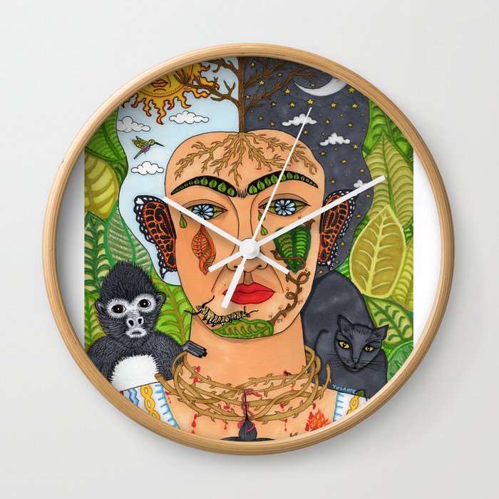 Frida Kahlo Monarca Wall Clock