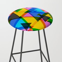 Abstract, multicolor, bright pattern of triangles. Bar Stool