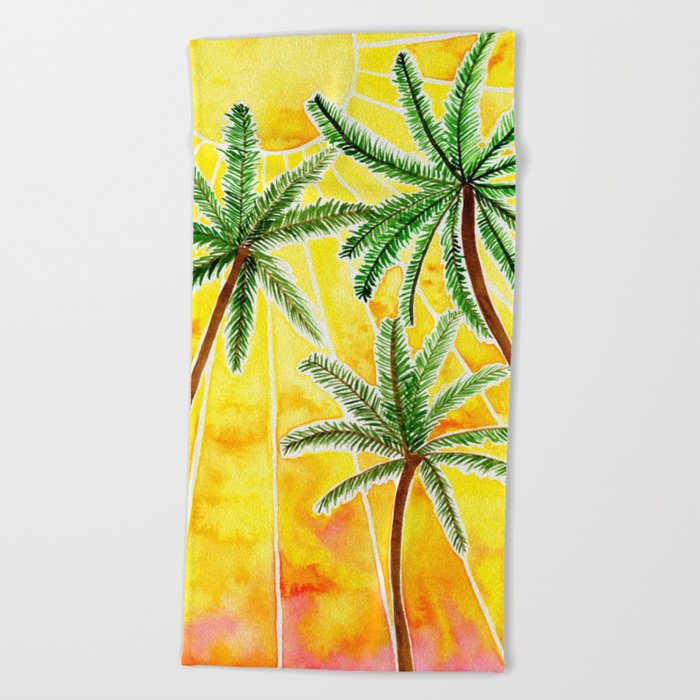 Under the Palm Trees Beach Towel