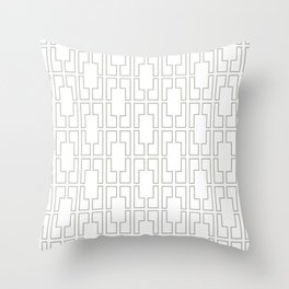 Simply Mid-Century Retro Gray on White Throw Pillow