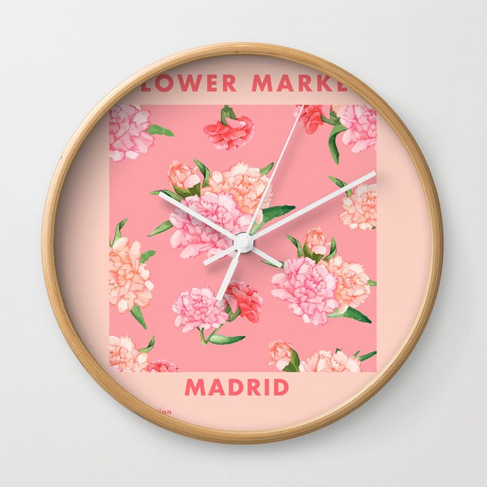 Flower Market Madrid No.4 Wall Clock