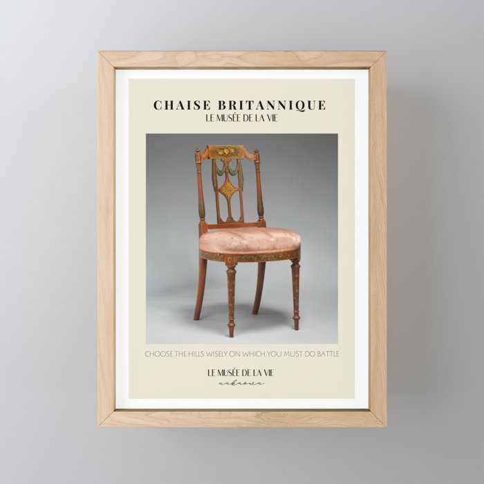  Vintage designer chair | Inspirational quote 22 Framed Mini Art Print