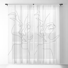 Continuous Line Sheer Curtains Society6