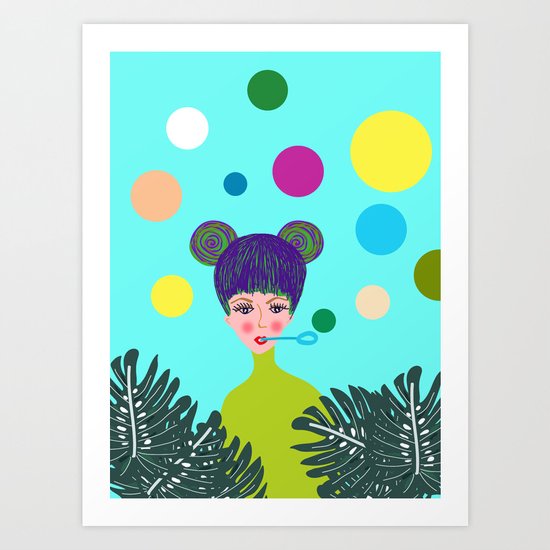Playful girl Art Print