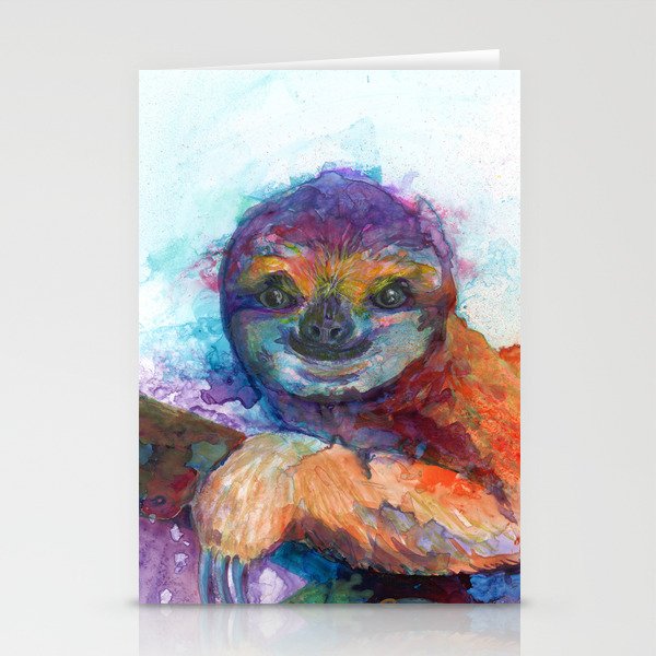 Sloth Mixed Media on Yupo Stationery Cards