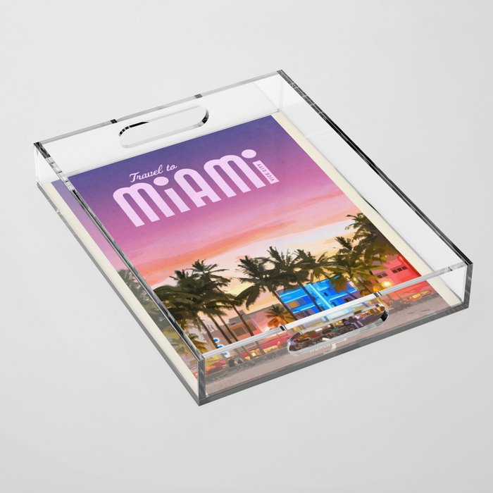 Travel to Miami Acrylic Tray