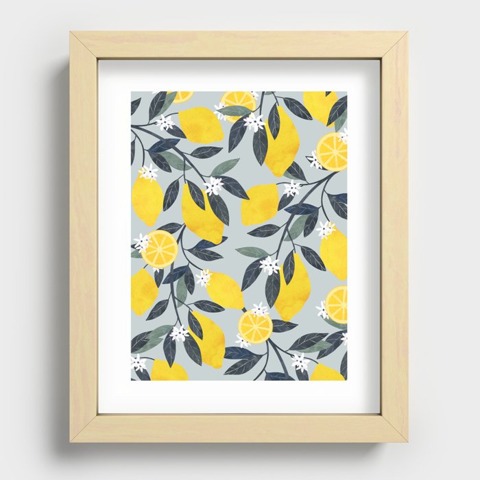Lemons pattern Recessed Framed Print