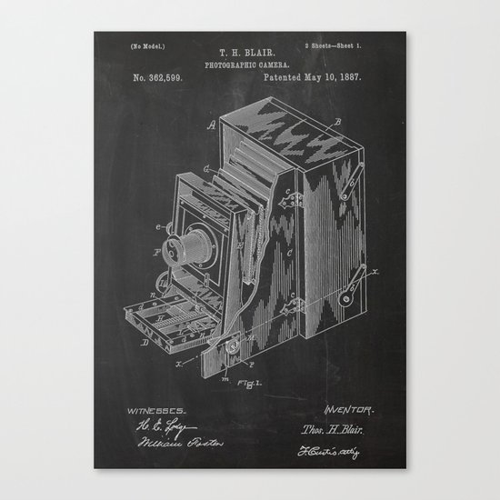 Photographic Camera Patent Canvas Print