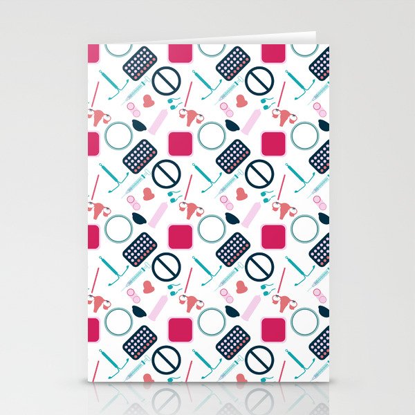Contraception Pattern Stationery Cards
