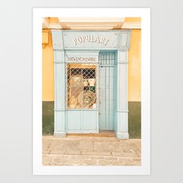 Seville XVI [ Andalusia, Spain ] Populart shop Door with pastel colors⎪Colorful travel photography Poster Art Print