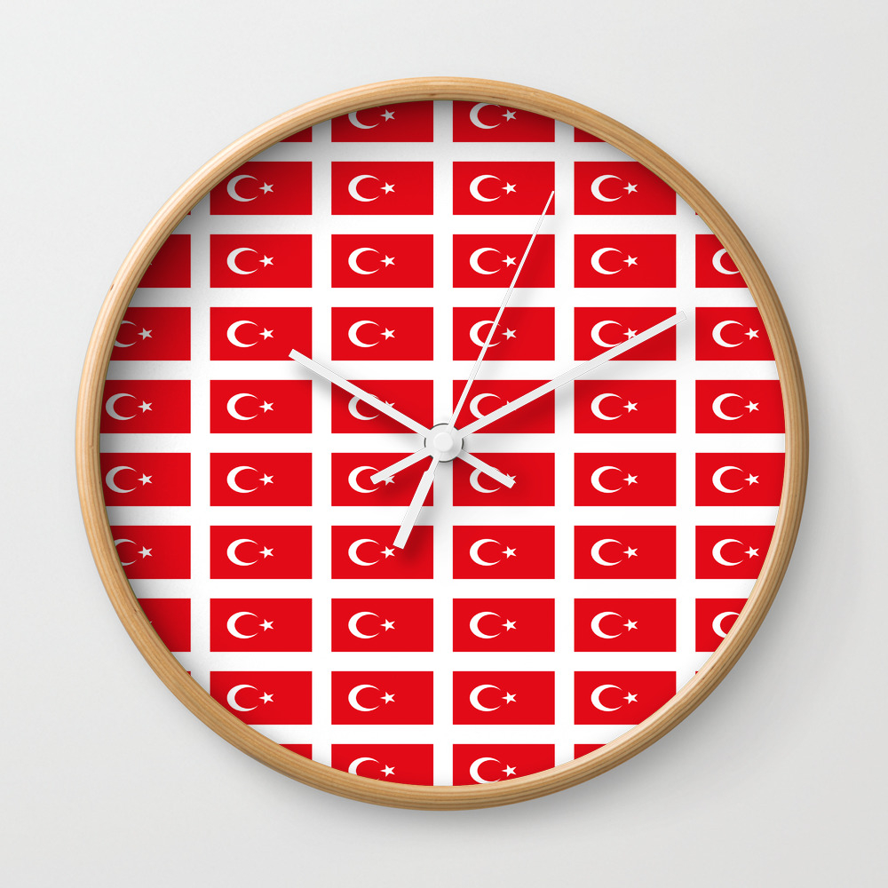 Flag Of Turkey Turkey Turkish Turkiye Turks Kurds Ottoman Istanbul Constantinople Wall Clock By Oldking Society6