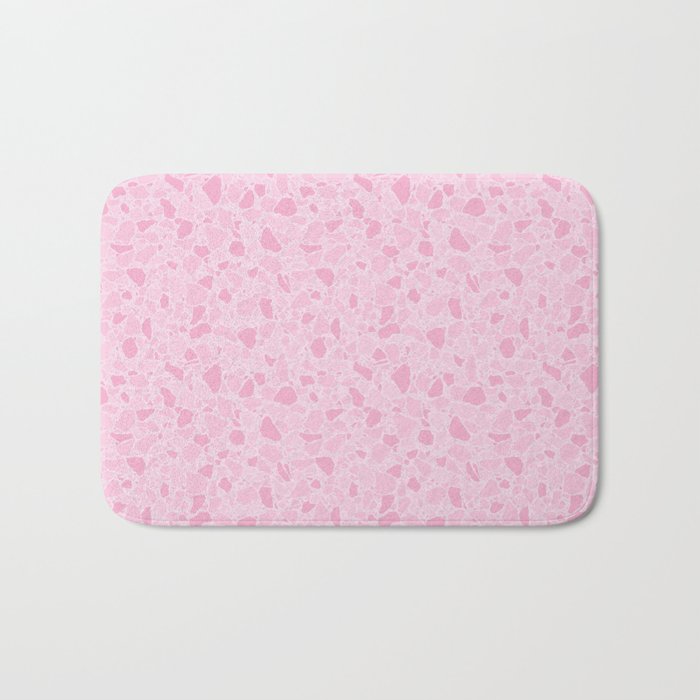 Pink Terrazzo flooring pattern. Digital Illustration background Bath Mat