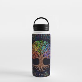 Tree of life  Yggdrasil - rainbow leaves Water Bottle
