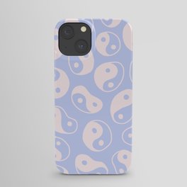 Blue vibes wavy yin yang pattern iPhone Case