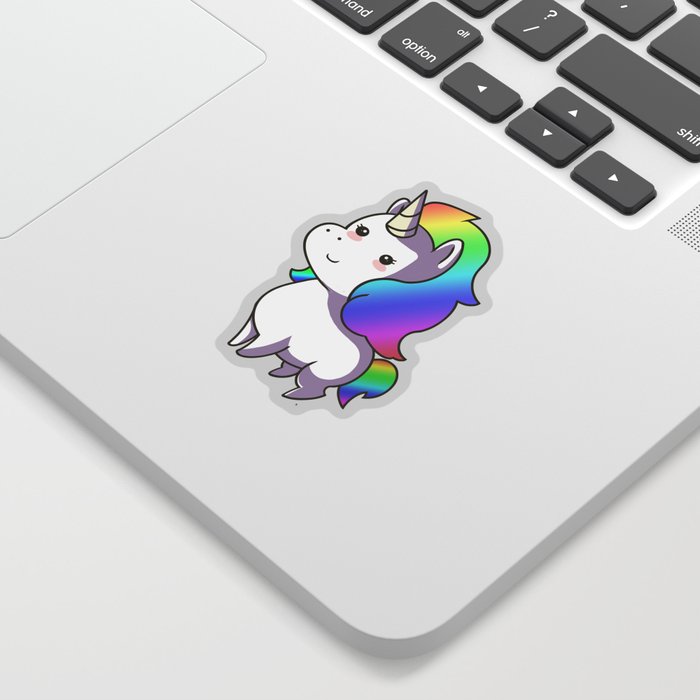 Super Cute Rainbow Unicorn Kawaii Sticker By Steelartstudios Society6