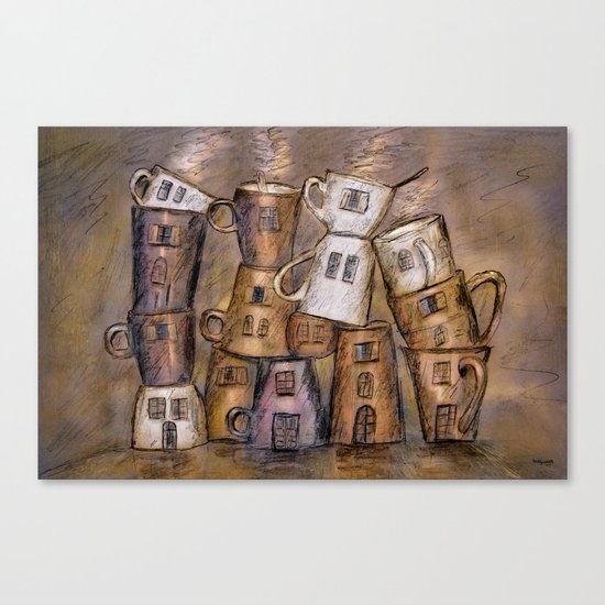 Coffeehouse - draw Canvas Print