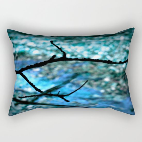 Turquoise Blue Nature Abstract Rectangular Pillow