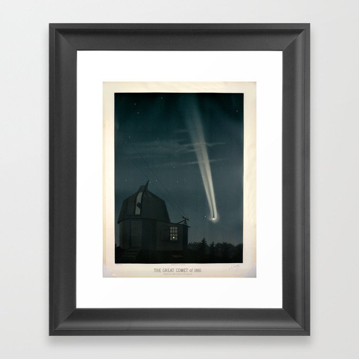 The great comet of 1881 by Étienne Léopold Trouvelot Framed Art Print