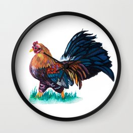 Rooster-animal portrait Wall Clock