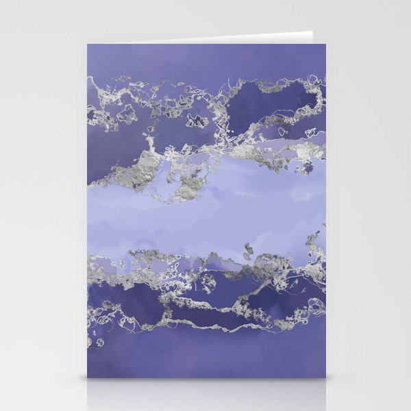 Very Peri Silver flow Stationery Cards