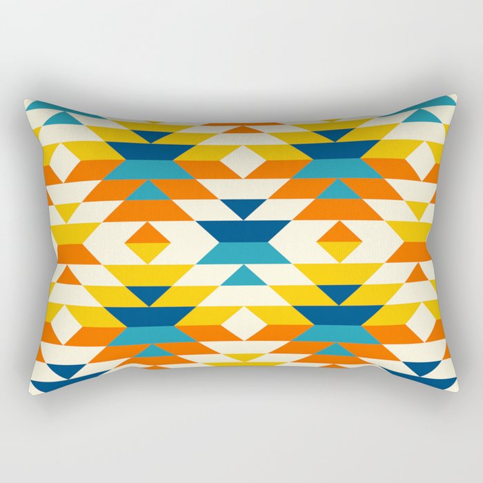 Bohemian large aztec diamonds orange pattern Rectangular Pillow