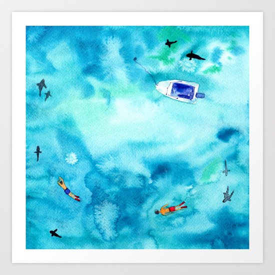 One summer day || watercolor Art Print