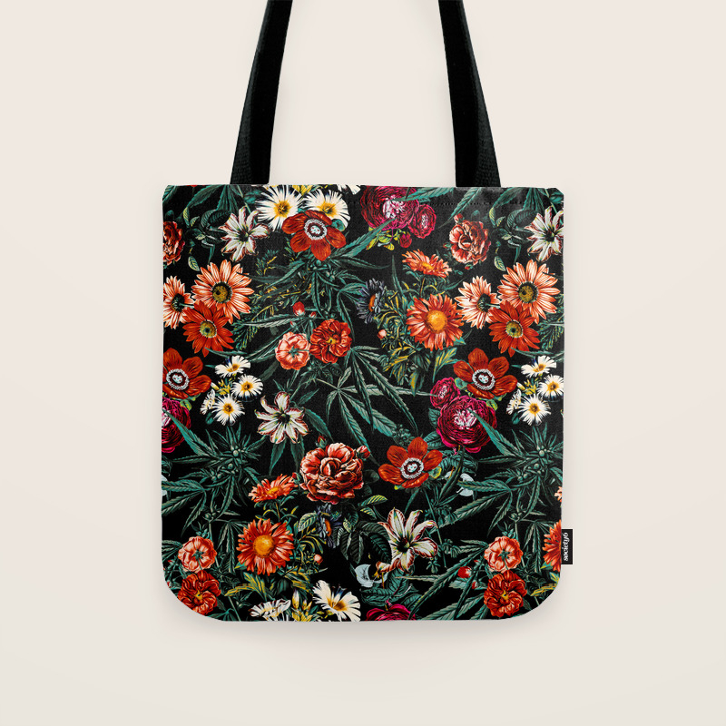 flower pattern tote bag