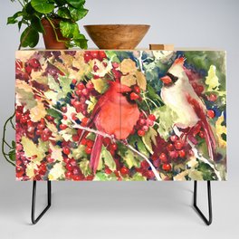 Cardinals in the Woods Credenza