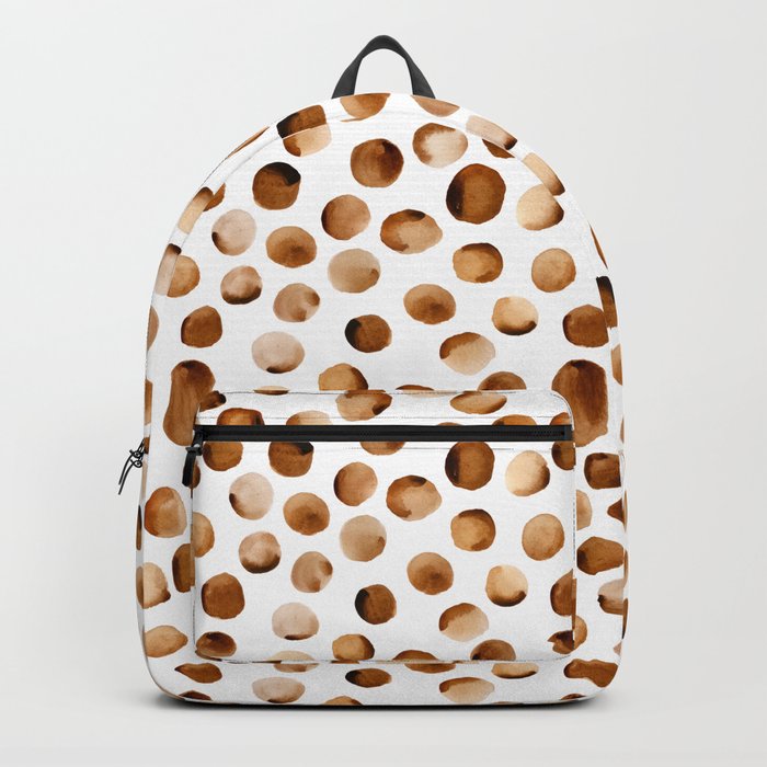 Watercolor Dots // Russet Brown Backpack
