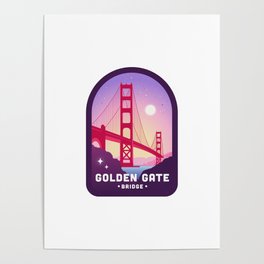 Golden Gate Bridge Badge Poster