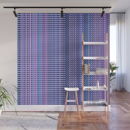 Violet Checkered Geometric Pattern Wall Mural