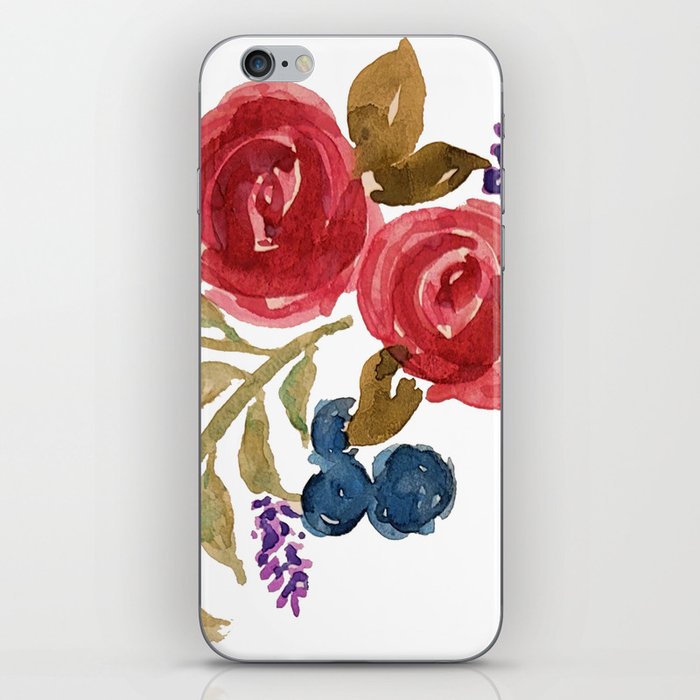 Simple Watercolor Roses iPhone Skin