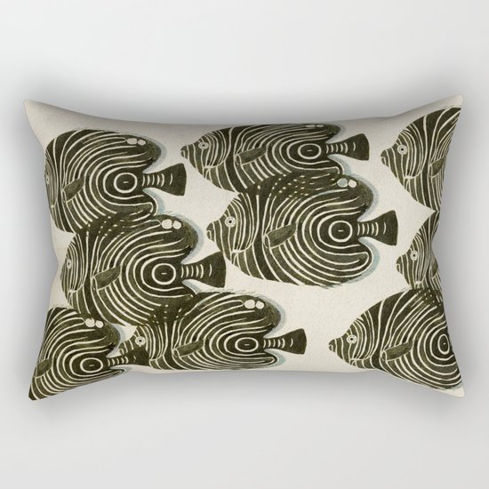 Shoal of Black Fish Rectangular Pillow