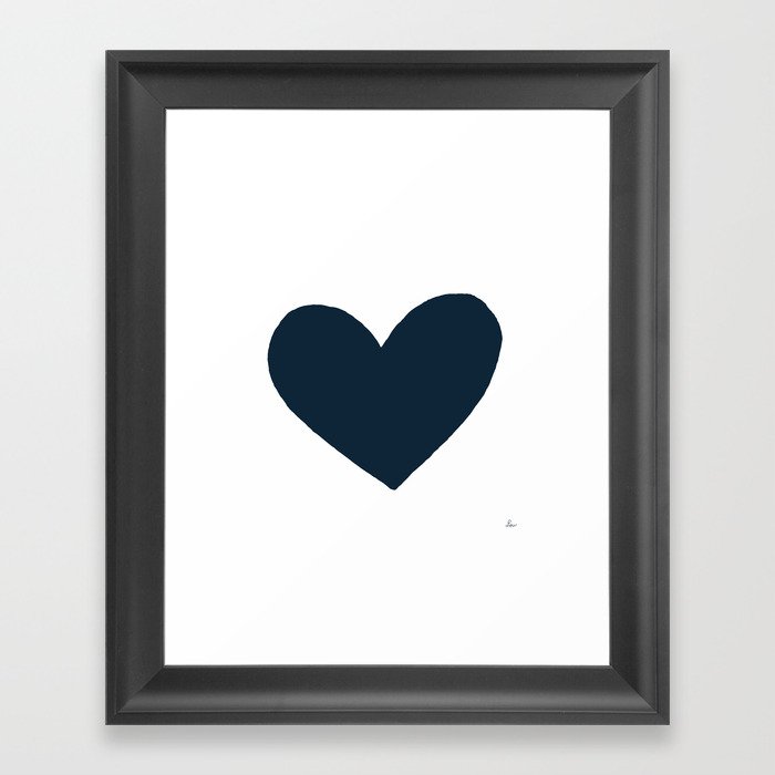 Navy Heart Framed Art Print