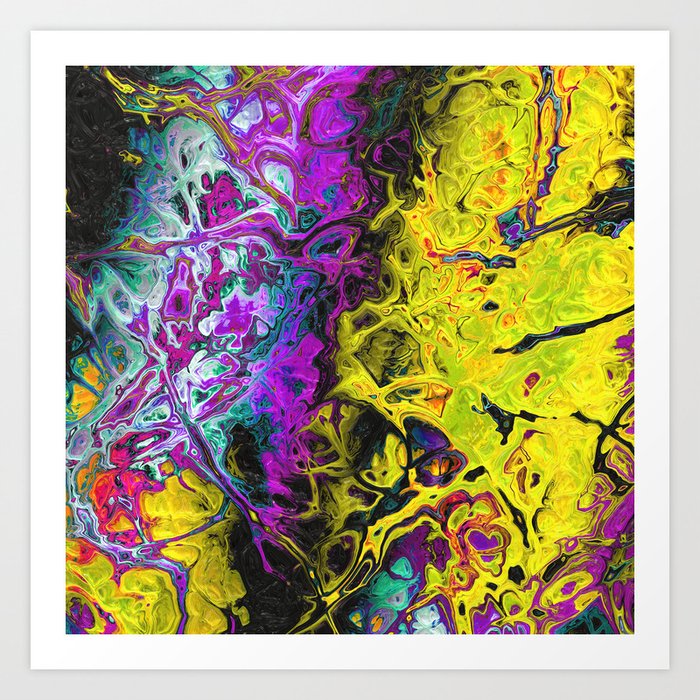 Surrealist Liquid Tie Dye Art Print