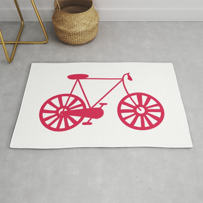 Pink Road Bike Lover Print Pattern Rug