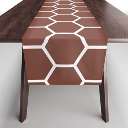 Honeycomb (White & Brown Pattern) Table Runner