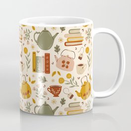 Flowery Books and Tea Coffee Mug