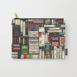 Cassettes, VHS & Video Games Carry-All Pouch | Popart, Curated, Pen, Illustration, Movies, 90S, Game, Drawing, Nostalgic, Music 