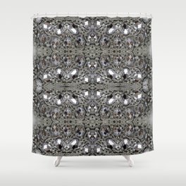 girly chic glitter sparkle rhinestone silver crystal Shower Curtain