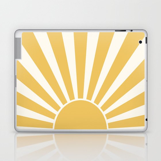 Yellow retro Sun design Laptop & iPad Skin