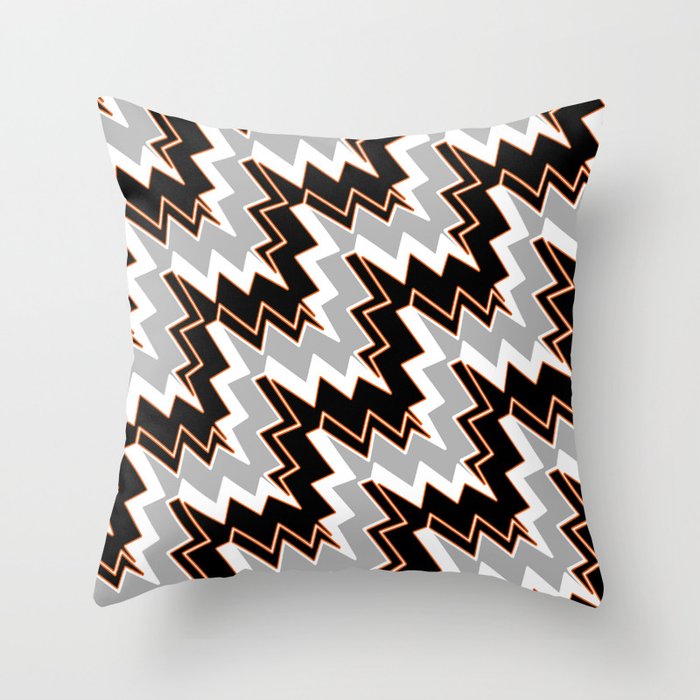 Abstract geometric pattern - orange and gray. Throw Pillow