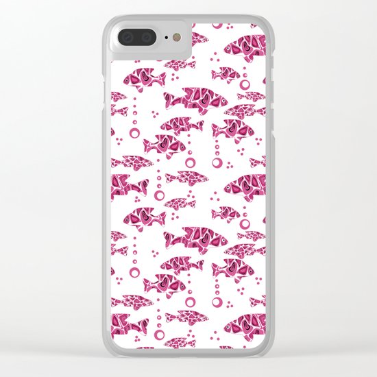 Raspberry pink fish. Clear iPhone Case