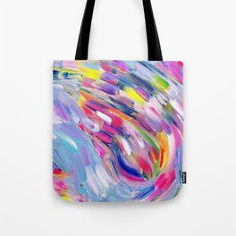 Abstract, Colorful Acrylic Painting - Pink, Blue, Yellow Artwork. Dream Intuitive Art. Candy skies. Tote Bag