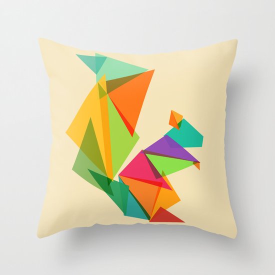 Fractal geometric Squirrel Throw Pillow