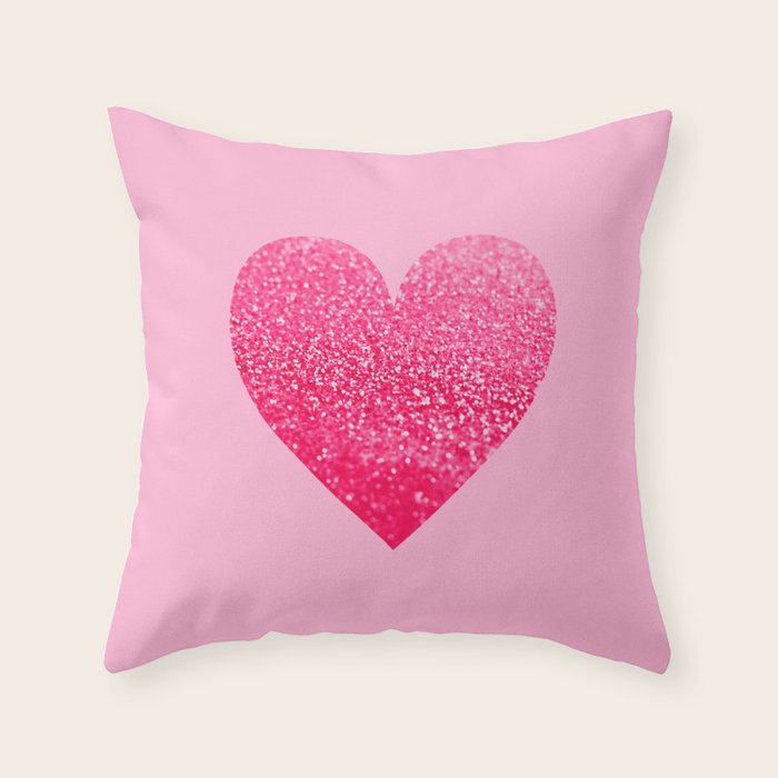 PINK PINK HEART Throw Pillow by Monika Strigel Society6