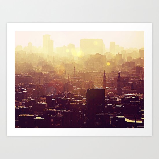 Sunset over Cairo Art Print